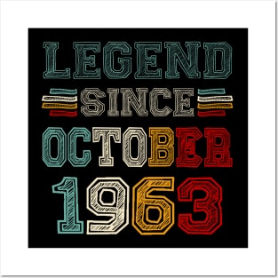 60 Years Old Legend Since October 1963 60th Birthday Posters and Art